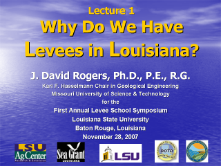 Lecture 1: Why do we have levees in Louisiana?
